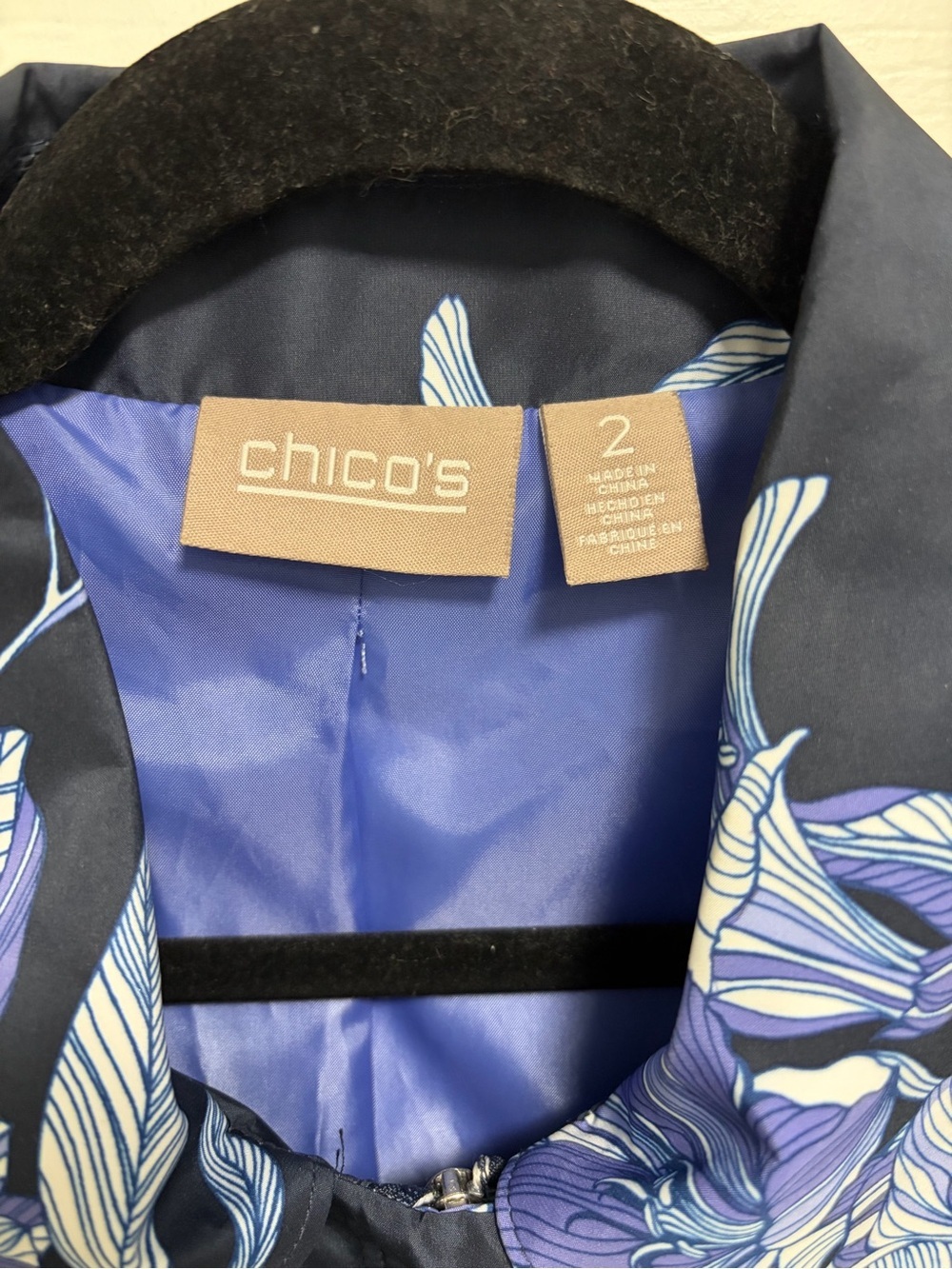 Chico's Navy and Periwinkle Floral Jacket - Picture 13 of 13